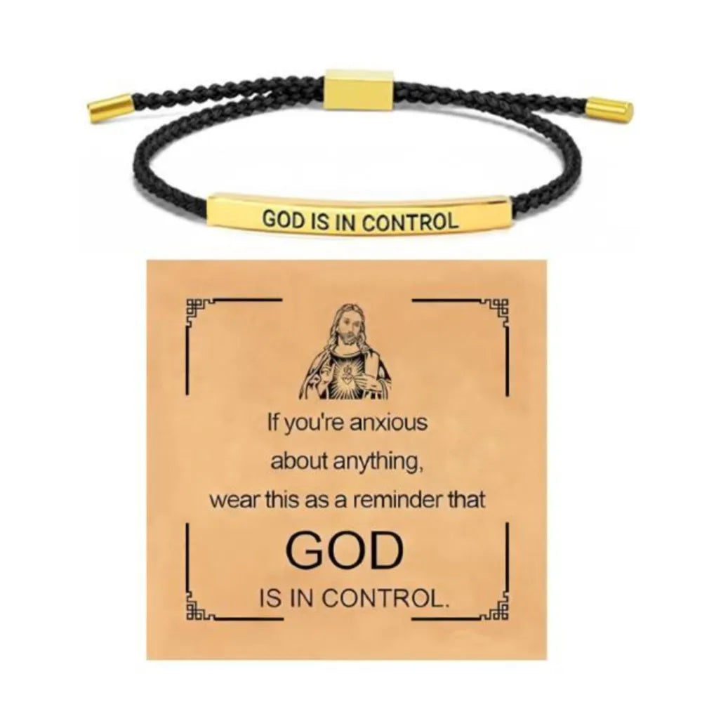 Faith | Motivatie-armband “God Is In Control” – Rust, Vertrouwen & Innerlijke Kracht