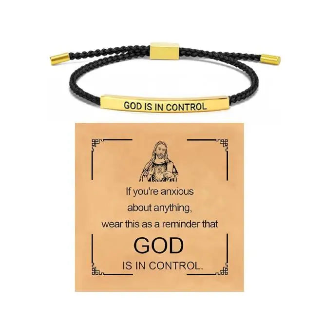 Faith | Motivatie-armband “God Is In Control” – Rust, Vertrouwen & Innerlijke Kracht