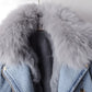 Margaux | Denim jasje met faux fur kraag