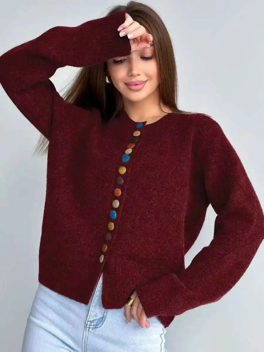 DE NOELLE | KNOP-ACCENT CARDIGAN