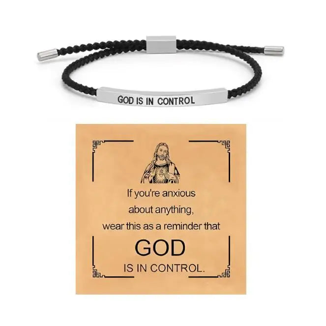 Faith | Motivatie-armband “God Is In Control” – Rust, Vertrouwen & Innerlijke Kracht