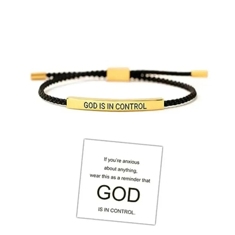 Faith | Motivatie-armband “God Is In Control” – Rust, Vertrouwen & Innerlijke Kracht