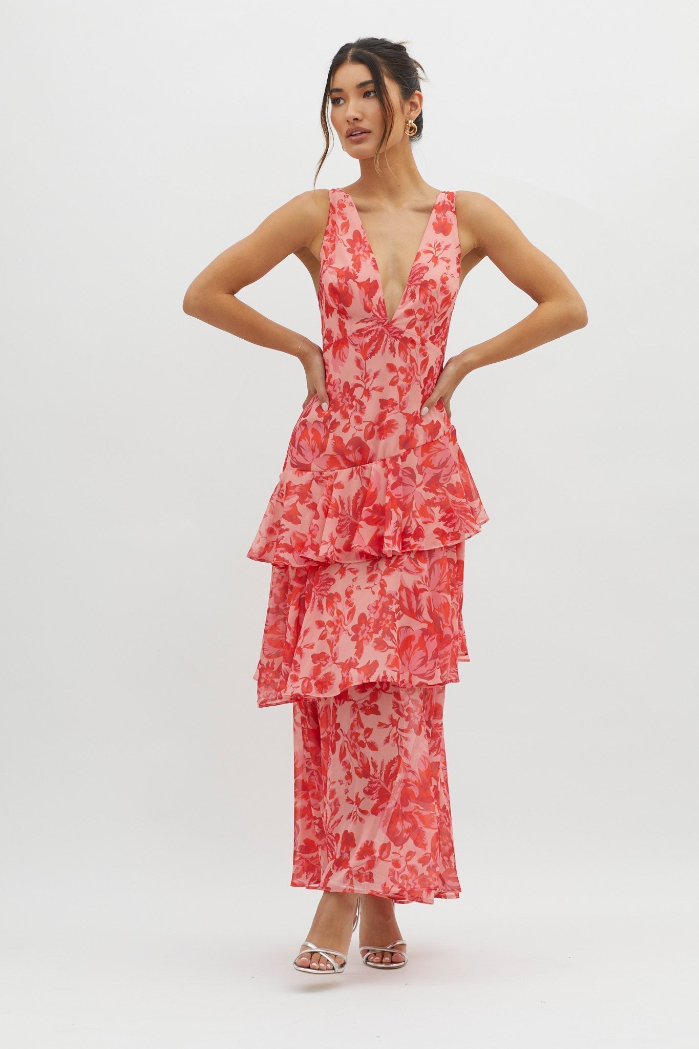 LISA | Bloemige Volant Maxi Jurk