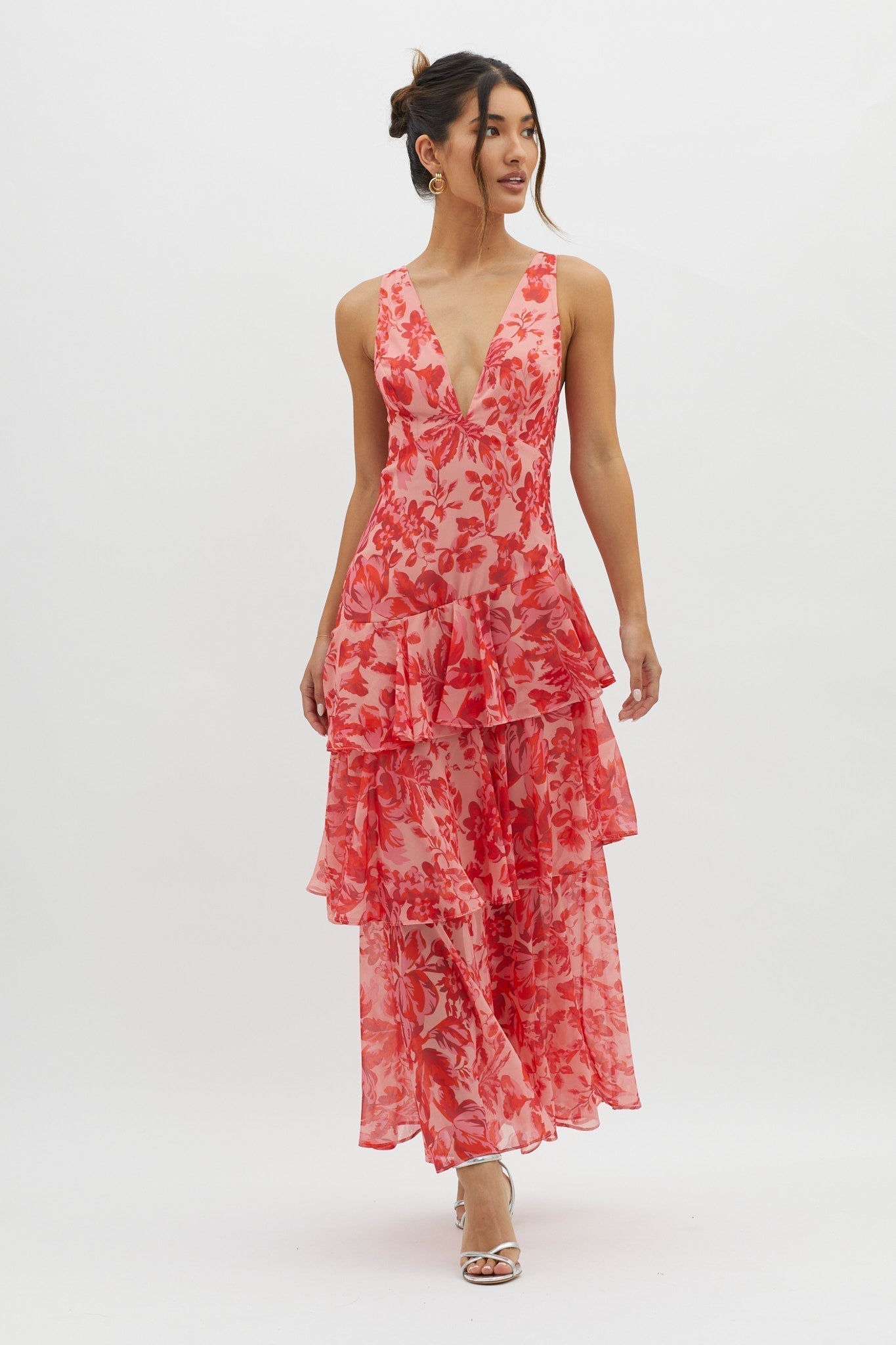 LISA | Bloemige Volant Maxi Jurk