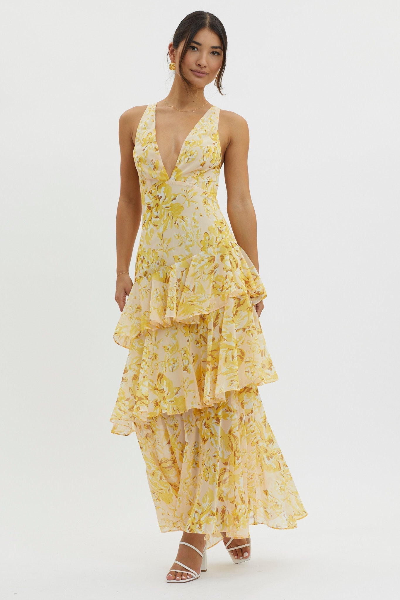 LISA | Bloemige Volant Maxi Jurk