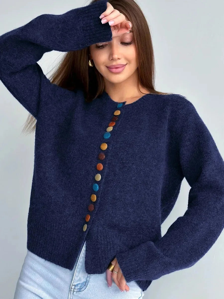 DE NOELLE | KNOP-ACCENT CARDIGAN