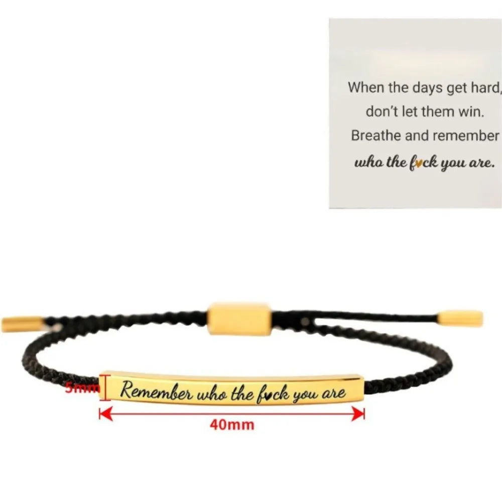 Riva | Motivatie-armband “Remember Who You Are” – Zelfvertrouwen & Innerlijke Kracht