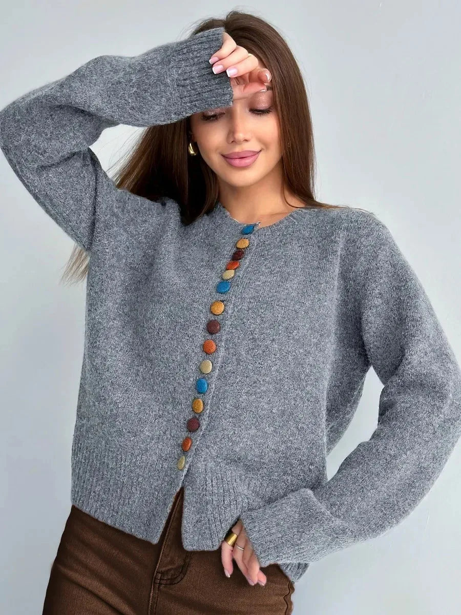 DE NOELLE | KNOP-ACCENT CARDIGAN