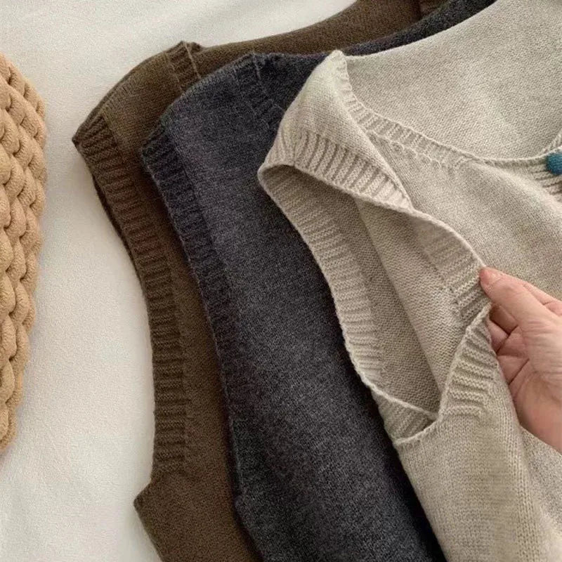 DE MARIBEL | KLEUR-KNOP TRUI VEST