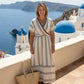 Thalassa | V-hals Korte Mouw Wikkel Taille Midi Jurk