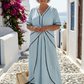 Linnea | V-hals Korte Mouw Geraffineerde Taille Midi Jurk