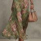 Christabel | Bloemrijke Halter Nek Chiffon Maxi Jurk