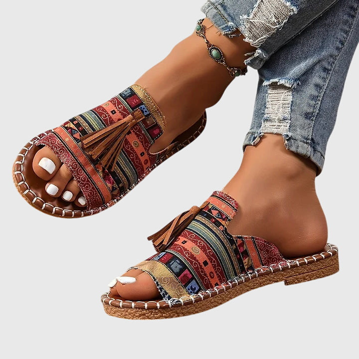 Boheemse Sandalen Met Pompons Pauline