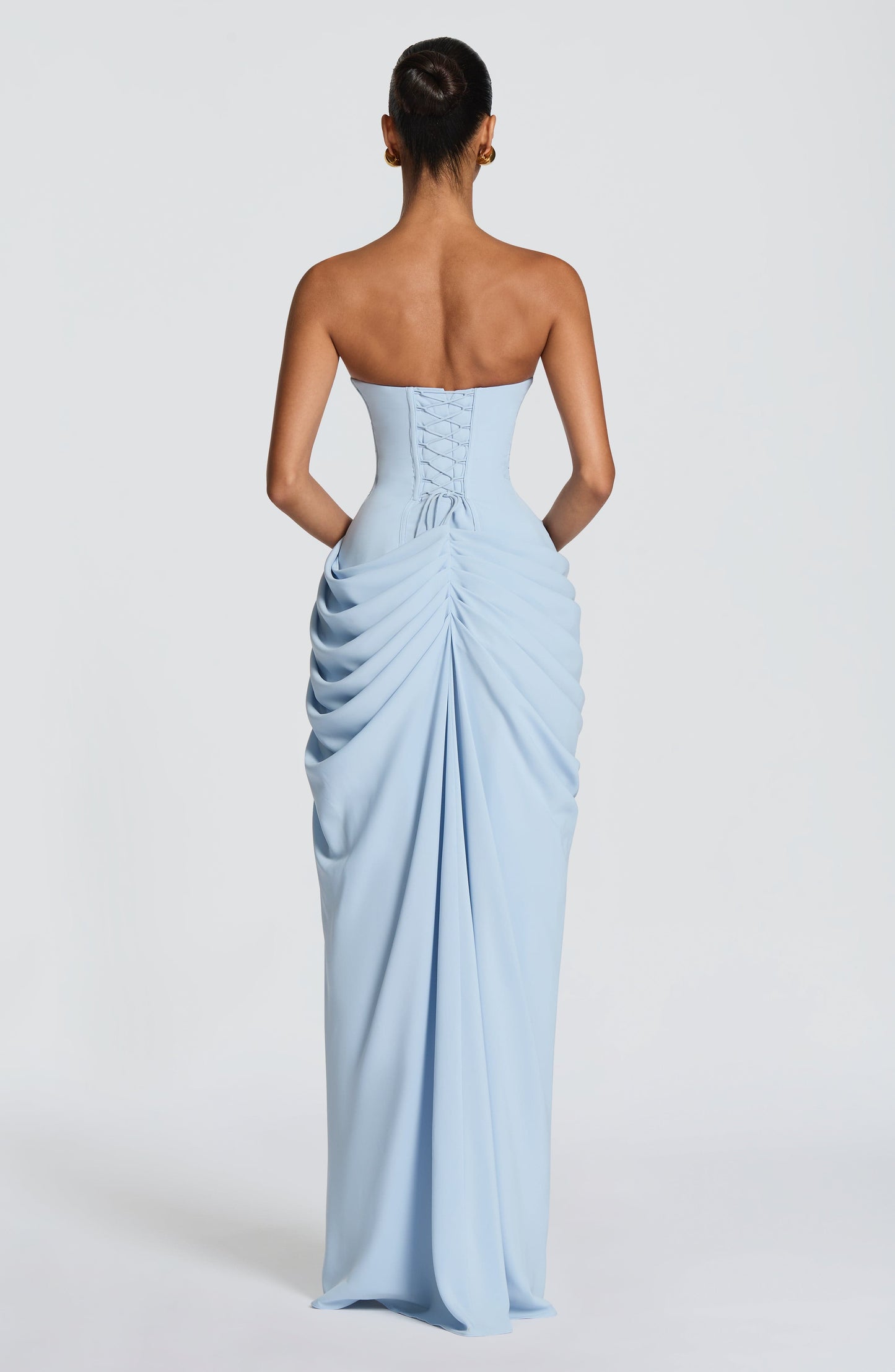 HANNAH | Elegante Maxidress met Drapering en Hoge Split
