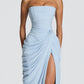 HANNAH | Elegante Maxidress met Drapering en Hoge Split