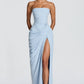 HANNAH | Elegante Maxidress met Drapering en Hoge Split