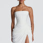 HANNAH | Elegante Maxidress met Drapering en Hoge Split