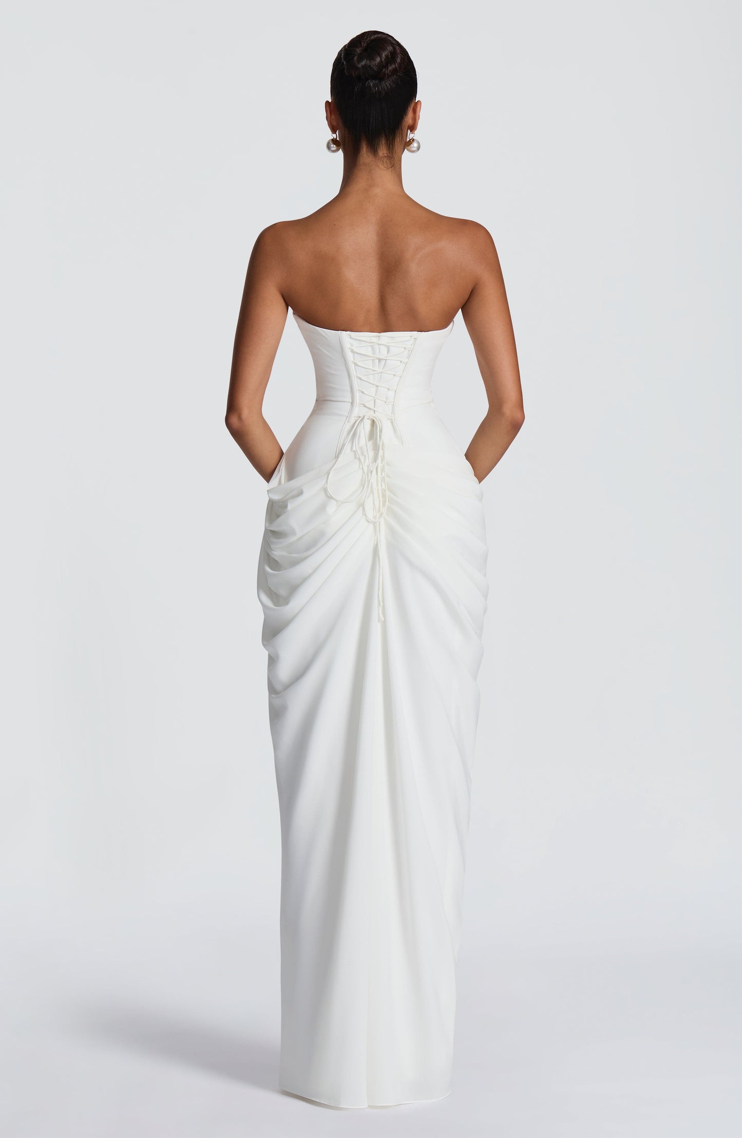HANNAH | Elegante Maxidress met Drapering en Hoge Split