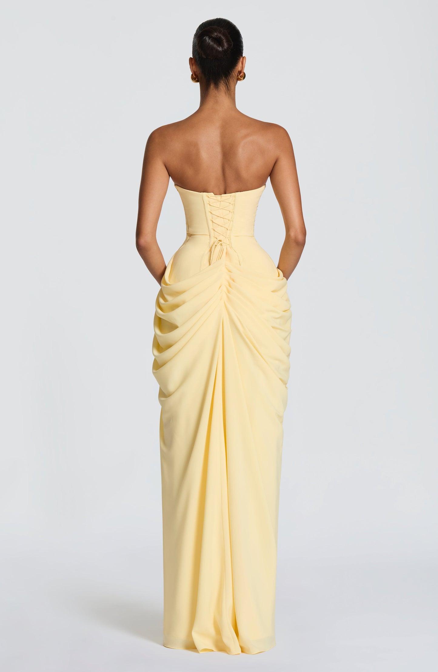 HANNAH | Elegante Maxidress met Drapering en Hoge Split