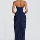 HANNAH | Elegante Maxidress met Drapering en Hoge Split