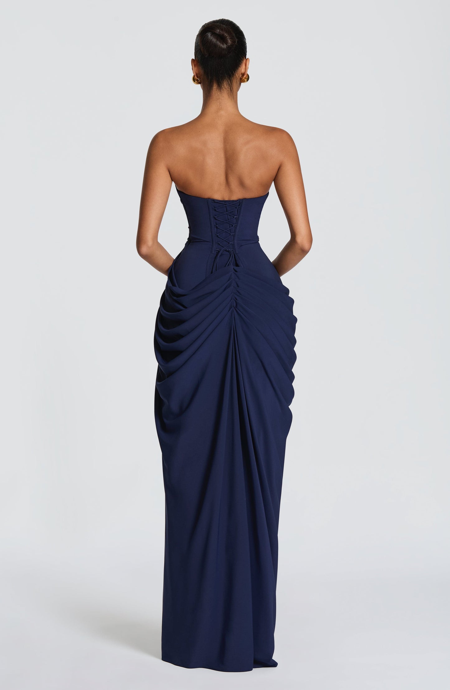 HANNAH | Elegante Maxidress met Drapering en Hoge Split