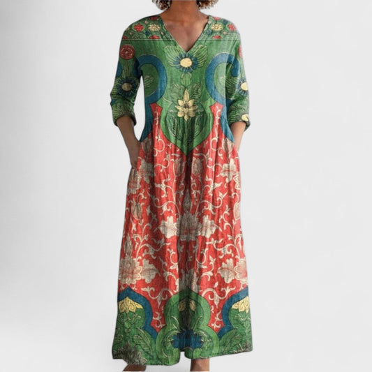 Celestine - Maxi Dress with Vintage Floral Print
