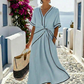 Linnea | V-hals Korte Mouw Geraffineerde Taille Midi Jurk