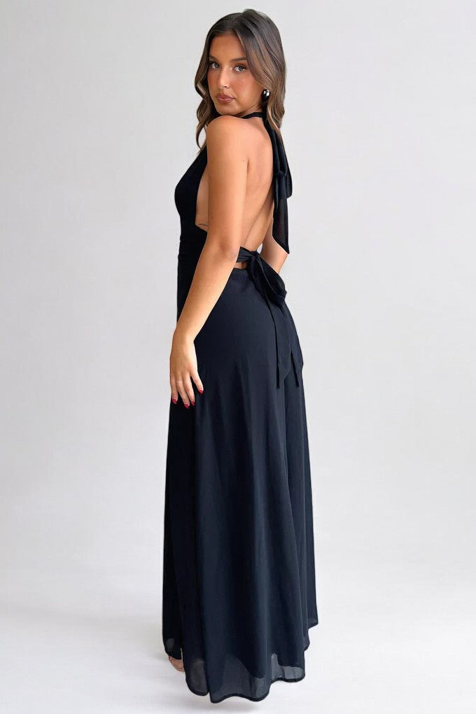 LILLI | Stijlvolle Halter Maxi Jurk met Hoge Split