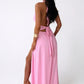 LILLI | Stijlvolle Halter Maxi Jurk met Hoge Split