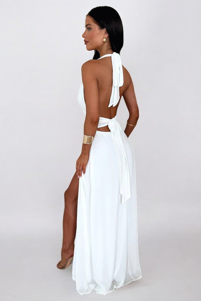 LILLI | Stijlvolle Halter Maxi Jurk met Hoge Split