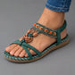 Marcella | Geweven Comfortsandalen in Donkergroen