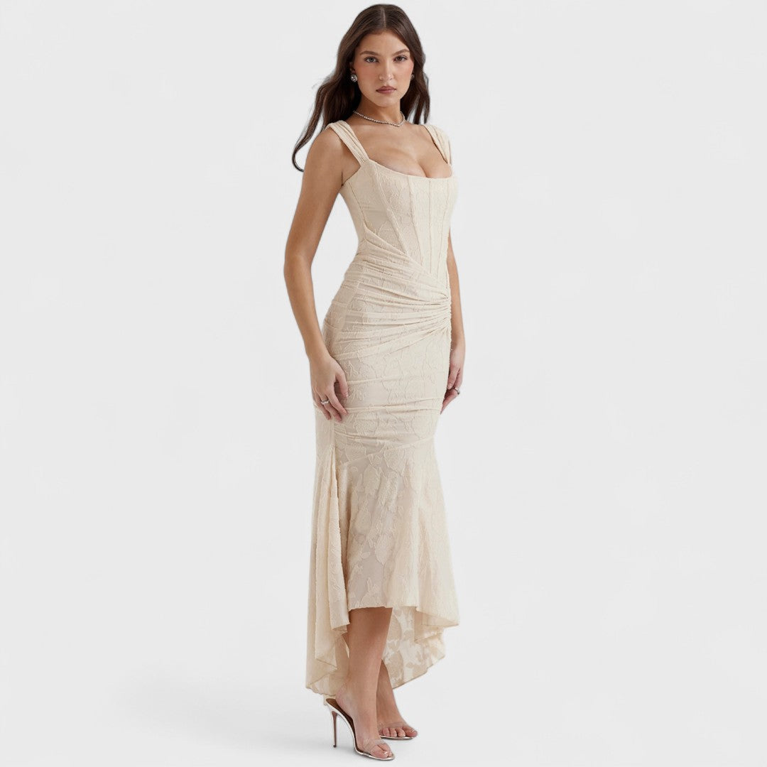 Carisia - Lange Jurk in Blauw