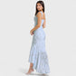 Carisia - Lange Jurk in Blauw