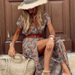 Justine™ – Vloeiende boheemse maxi-jurk met riem