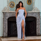 HANNAH | Elegante Maxidress met Drapering en Hoge Split