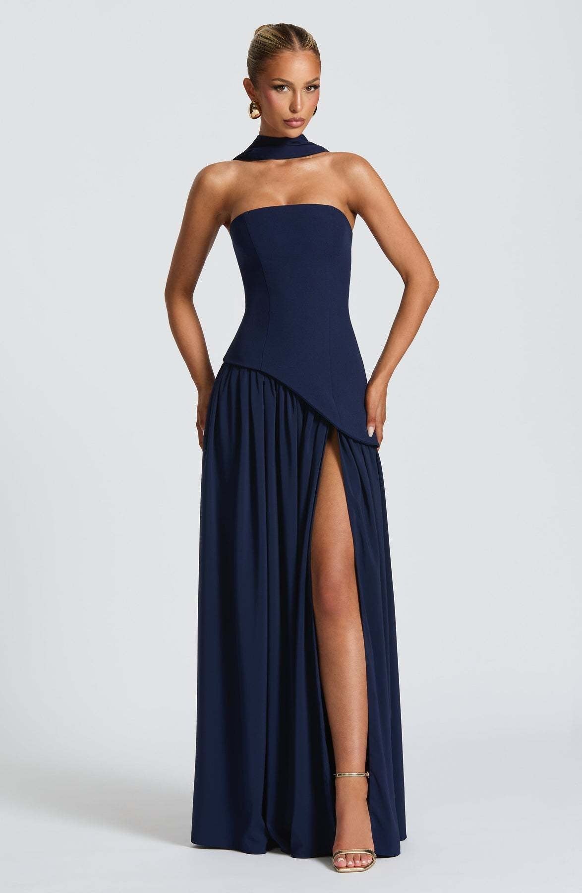 LINA | Strapless Maxi-jurk met Hoge Splits