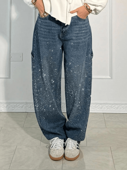 Julia | Mode Jeans Carpenter in Ballonvorm met Glitter