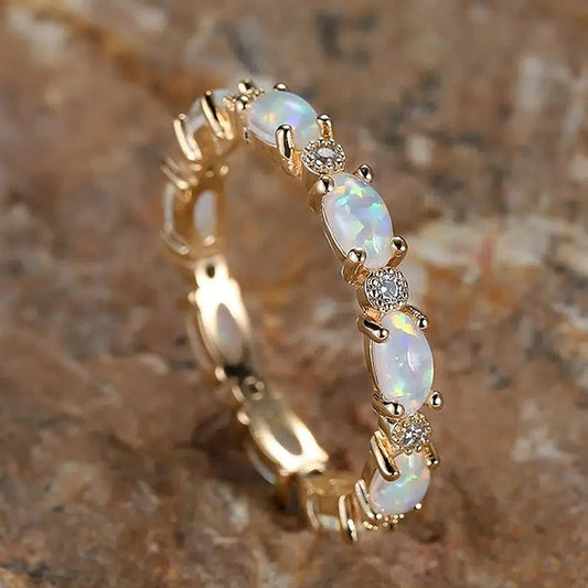 Vintage Gouden Opal Eternity Ring