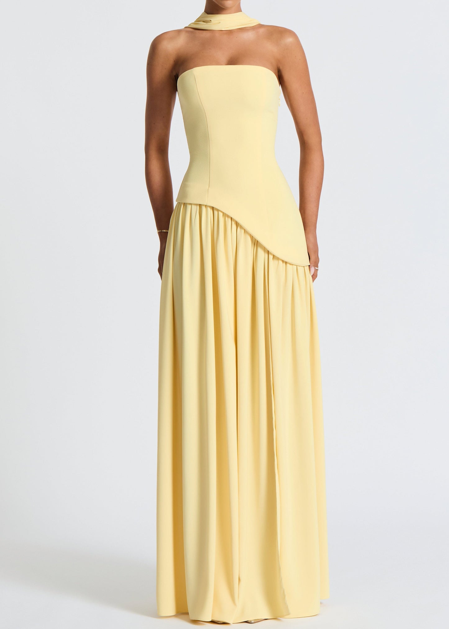 LINA | Strapless Maxi-jurk met Hoge Splits