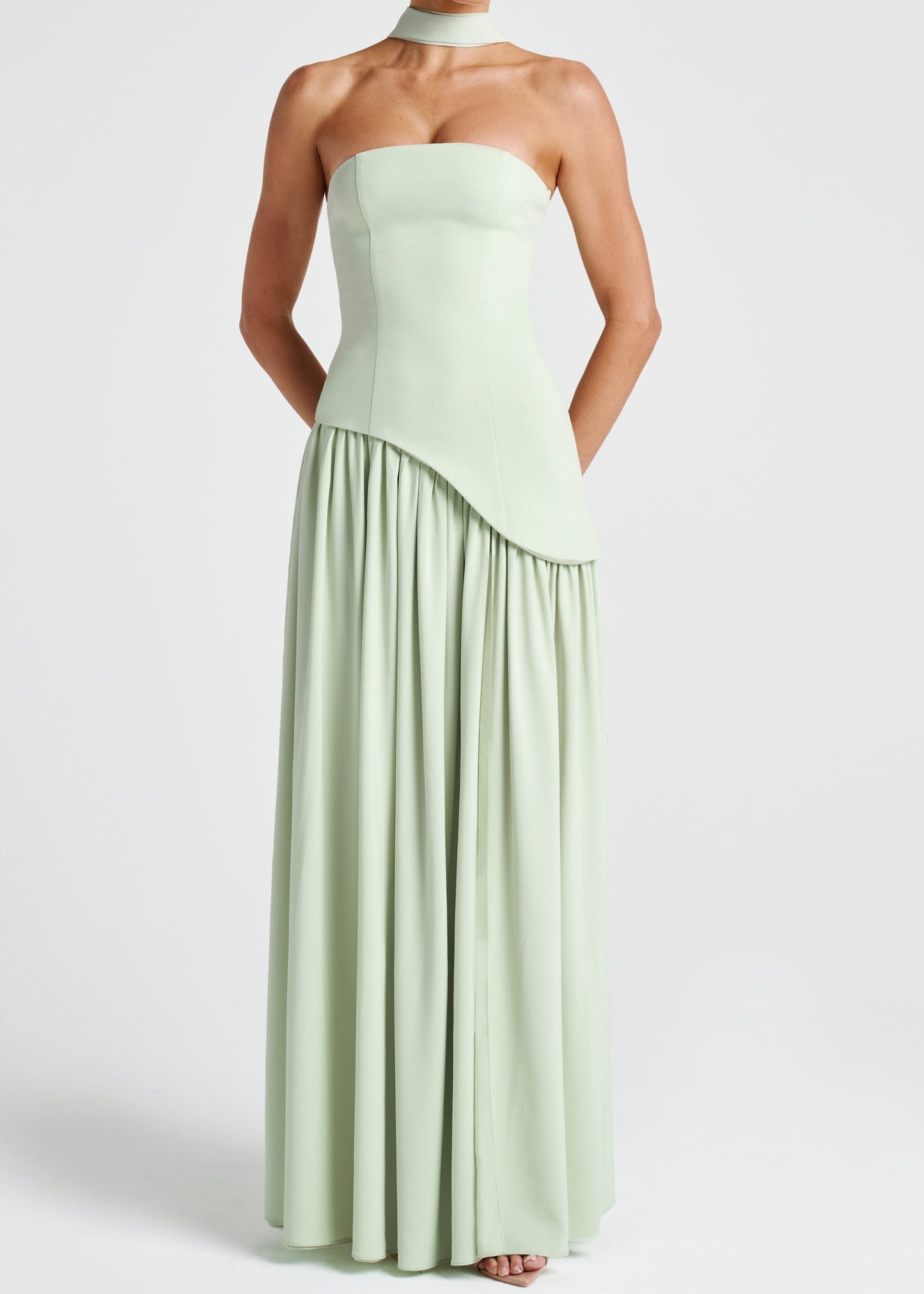 LINA | Strapless Maxi-jurk met Hoge Splits