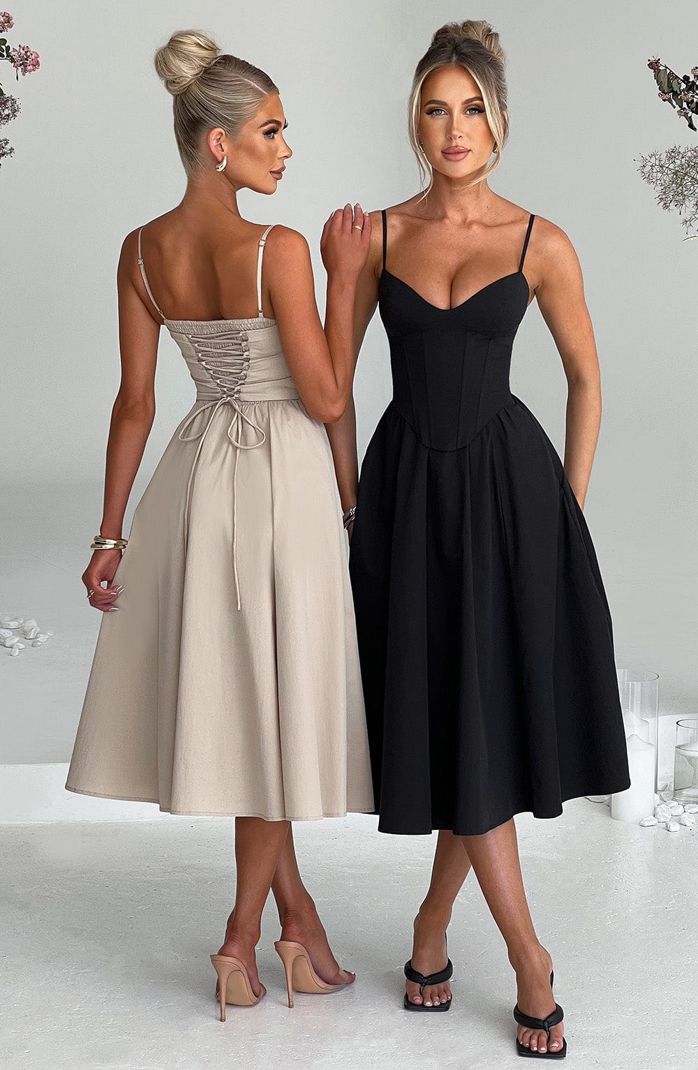 MAILEEN | Elegante Midi Jurk in Corsetstijl