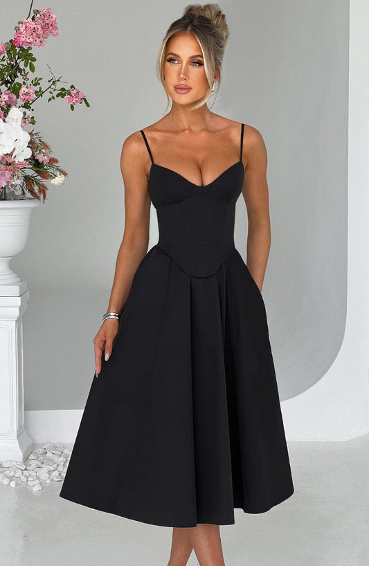 MAILEEN | Elegante Midi Jurk in Corsetstijl