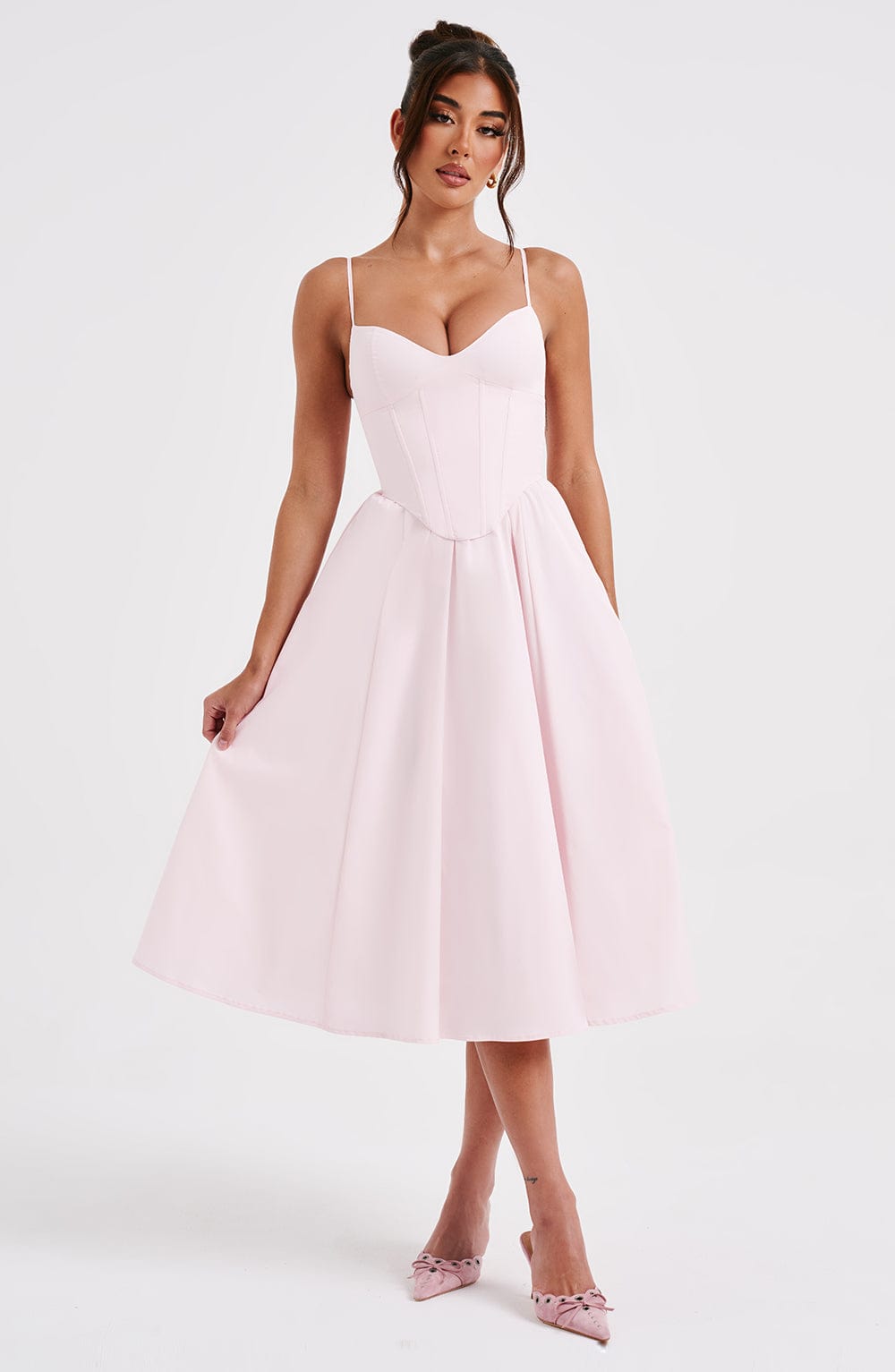 MAILEEN | Elegante Midi Jurk in Corsetstijl