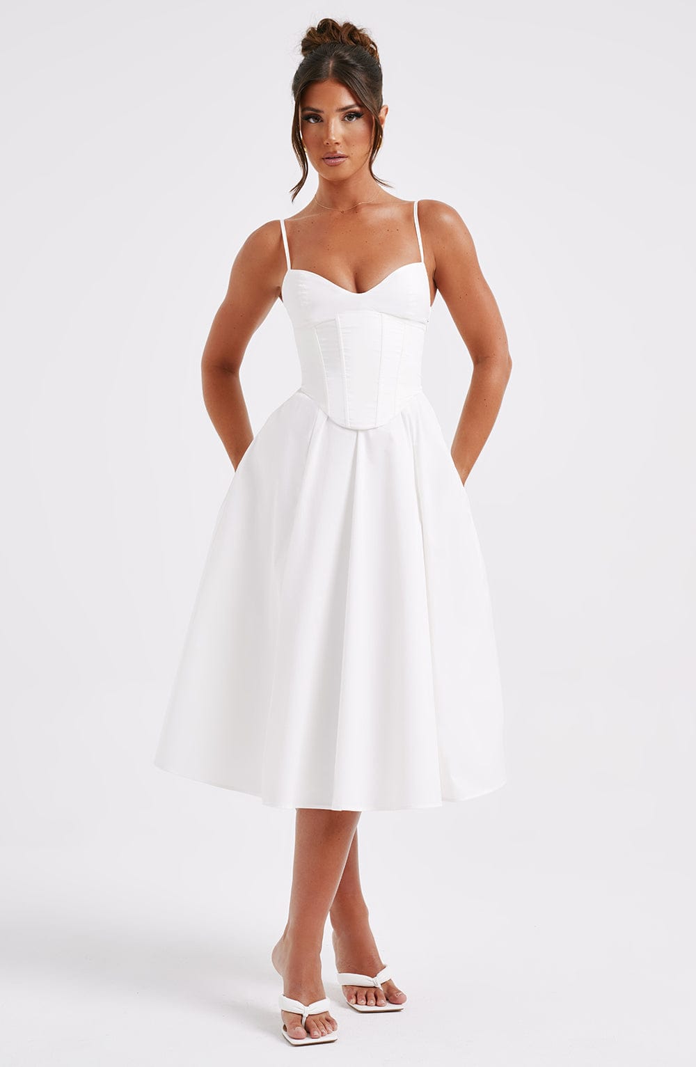 MAILEEN | Elegante Midi Jurk in Corsetstijl