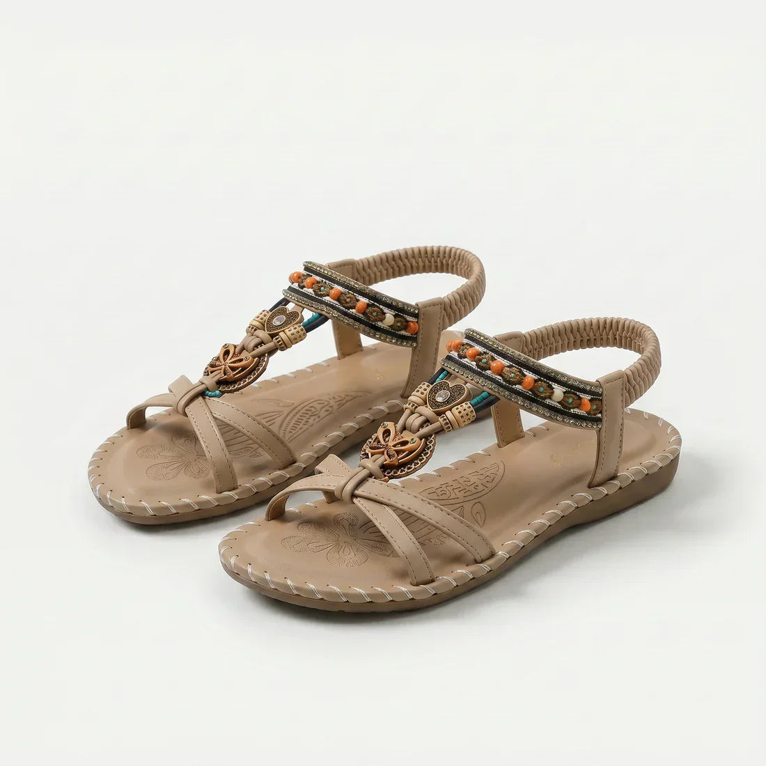 Marcella | Geweven Comfortsandalen in Donkergroen
