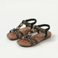 Marcella | Geweven Comfortsandalen in Donkergroen