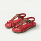 Marcella | Geweven Comfortsandalen in Donkergroen