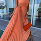 ELLA | One-Shoulder-Plissé-Midikleed