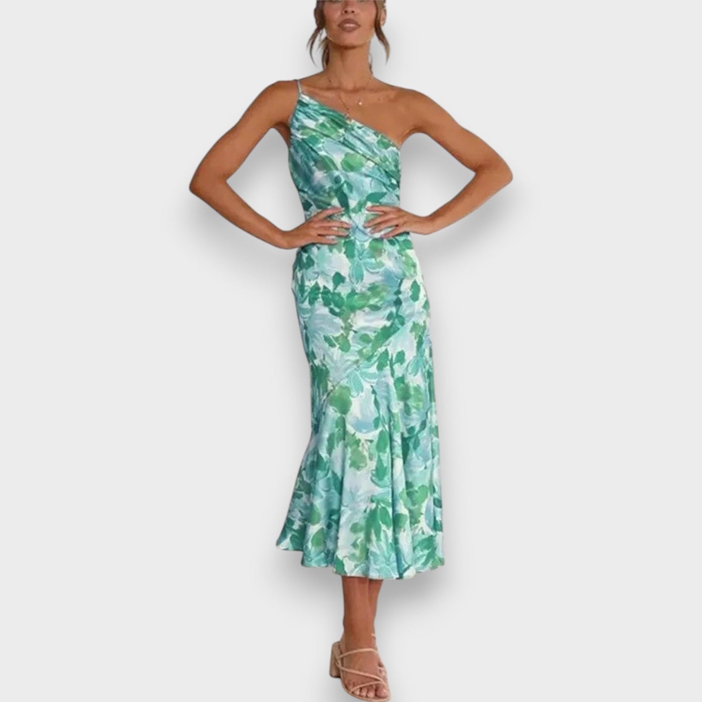 Celie™ | One-Shoulder Floral Dress
