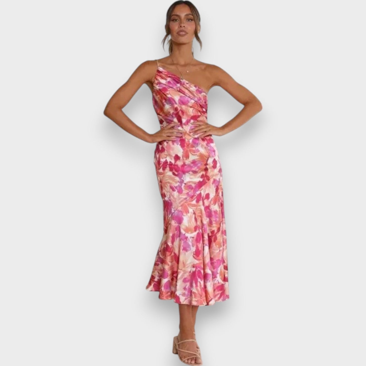 Celie™ | One-Shoulder Floral Dress